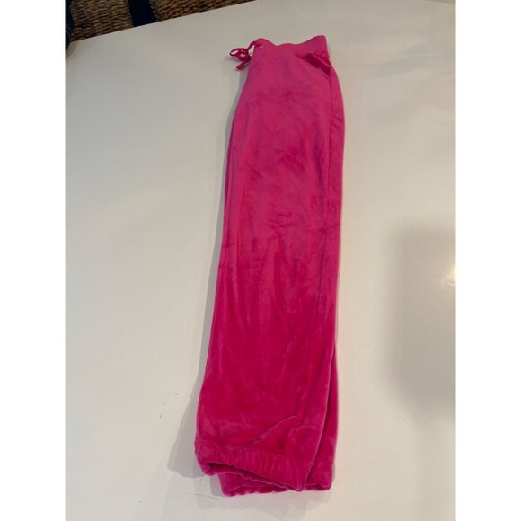 Lilly Pulitzer Hot Pink Velour Jogger Pants With Gold Accents & Elastic Waist Wo - Picture 2 of 9
